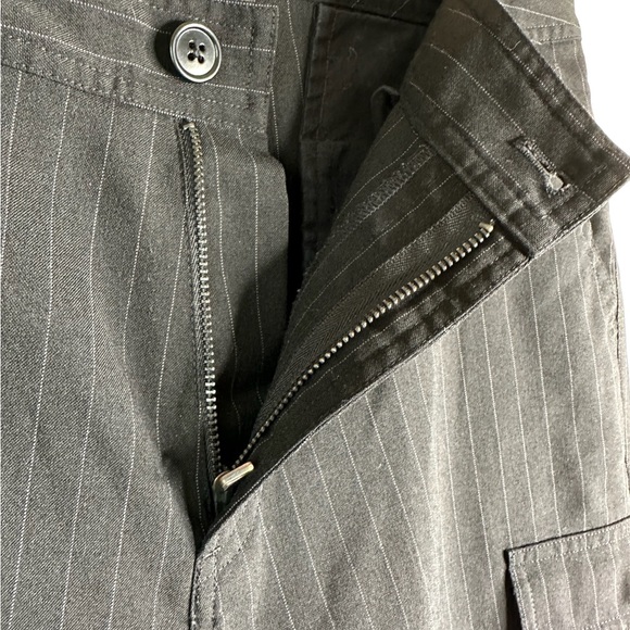 Polo Jeans Co Ralph Lauren Wool Blend Pinstripe Y2K Cargo Pants black size 10 - Picture 5 of 10